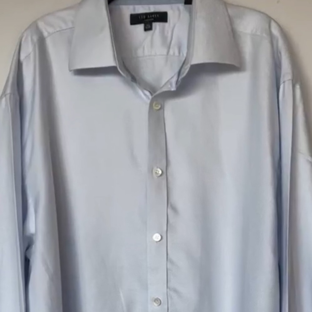 Ted Baker Light Blue Dress Shirt Size 17.5 (32/33) - Picture 3 of 11